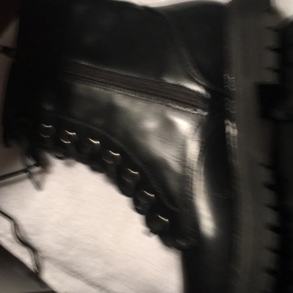 Black Combat Boots. - Picture 3 of 3